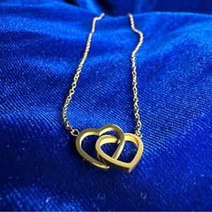 Double Heart Pendant Necklace
